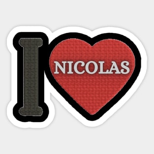 I LOVE NICOLAS Sticker